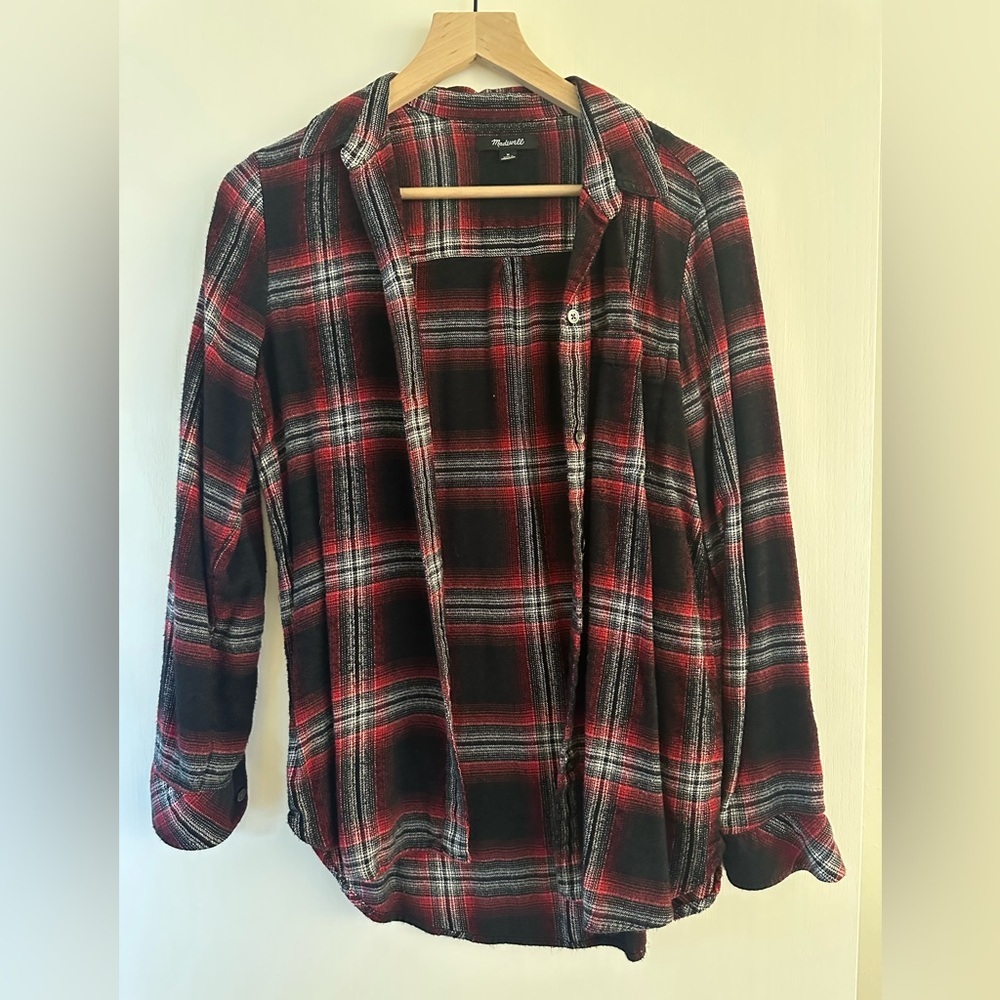Madewell Red Plaid Flannel Shirt